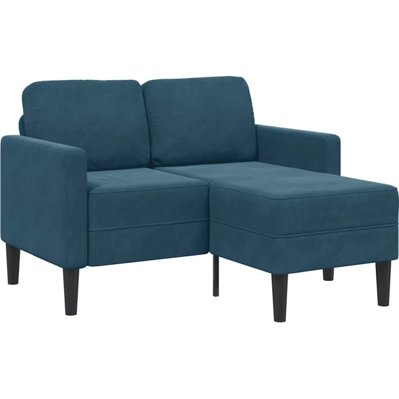 vidaXL 2-personers L-sofa med chaiselong, 125 cm, fløjl, blå