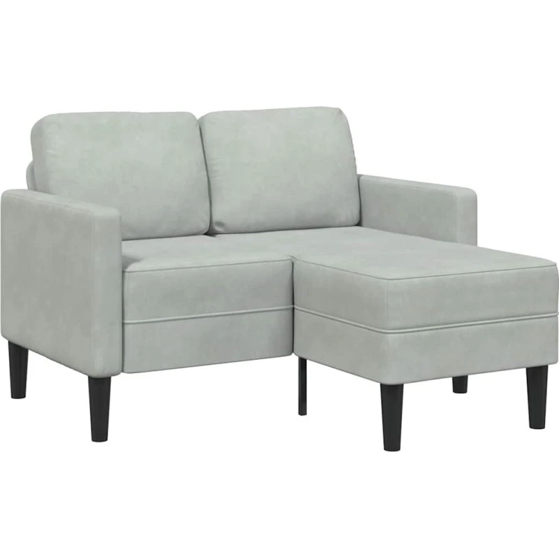 vidaXL 2-personers L-formet sofa med chaiselong, lysegrå, 125 cm