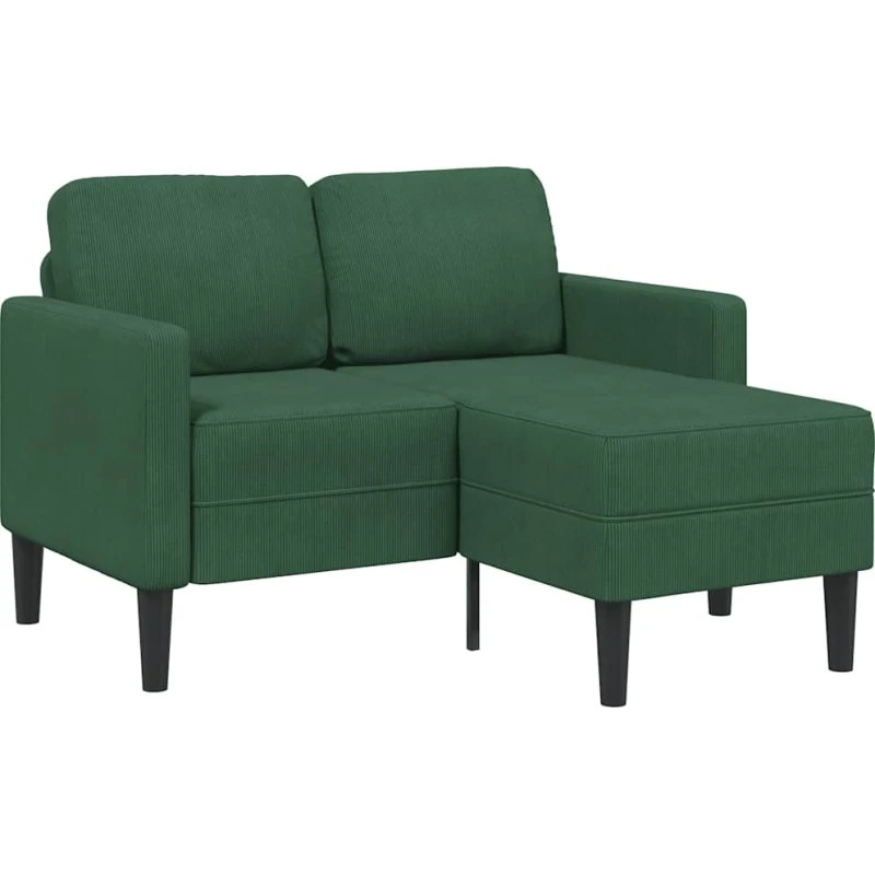 vidaXL 2-personers L-sofa med chaiselong, mørkegrøn, 125 cm
