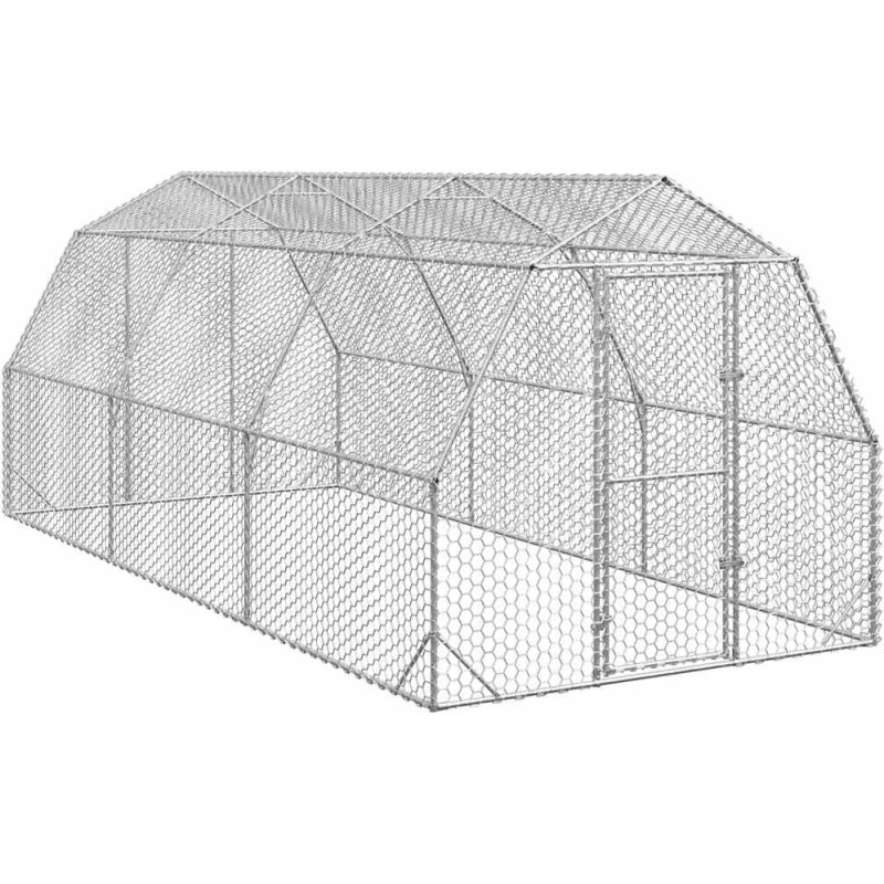 vidaXL Hønsegård 2,5x6x2,25 m galvaniseret stål