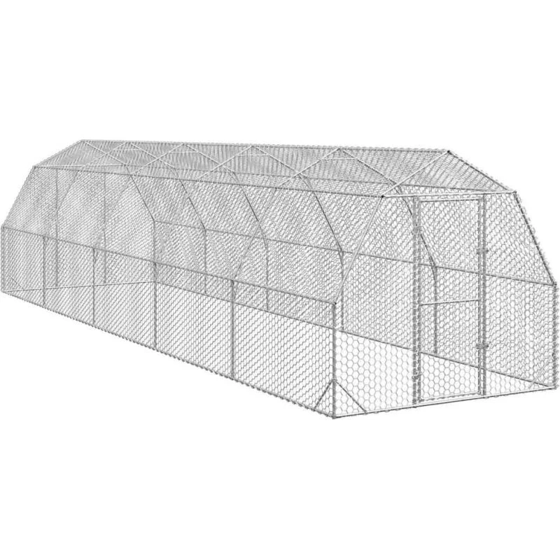 vidaXL hønsegård 2,5x10x2,25 m galvaniseret stål