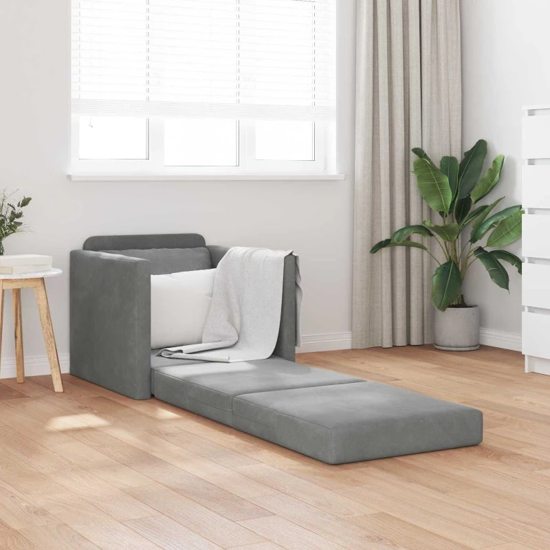 vidaXL Sovesofa Mørkegrå 74 x 77 x 81 cm Fløjl