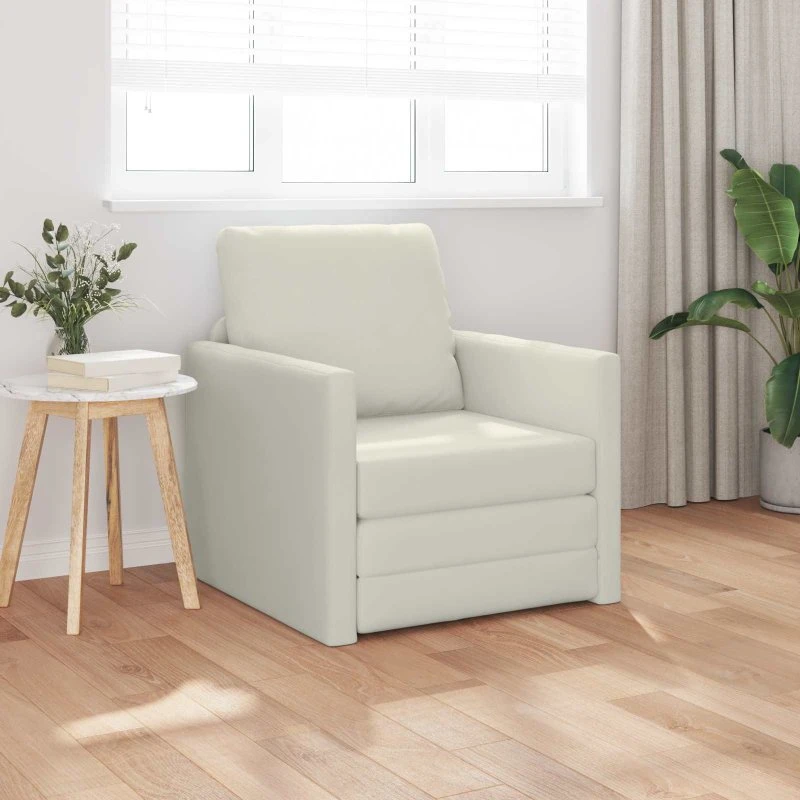 vidaXL Sovesofa Creme 74 x 77 x 81 cm Fløjl