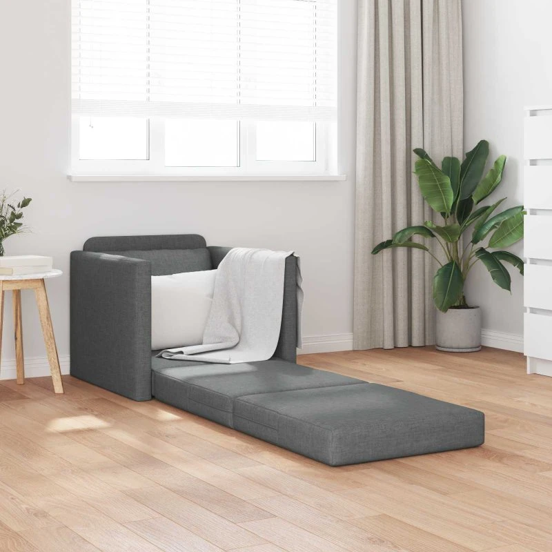 vidaXL Sovesofa 60cm Mørkegrå Stof