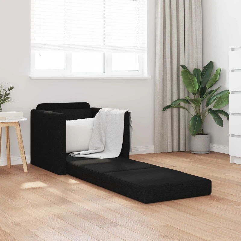 vidaXL Sovesofa Sort 74 x 77 x 81 cm