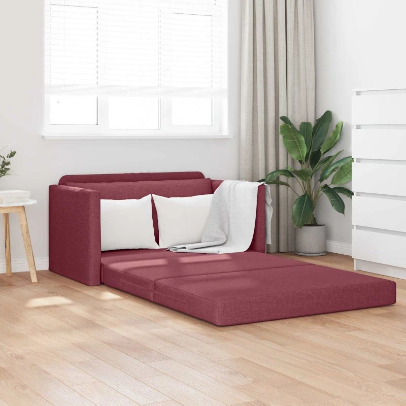 vidaXL Sovesofa 110 cm Vinrød Stof