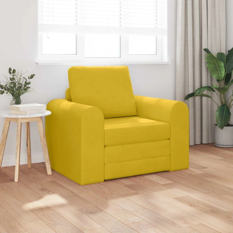 vidaXL Sovesofa Gul 98 x 71 x 83 cm Fløjl