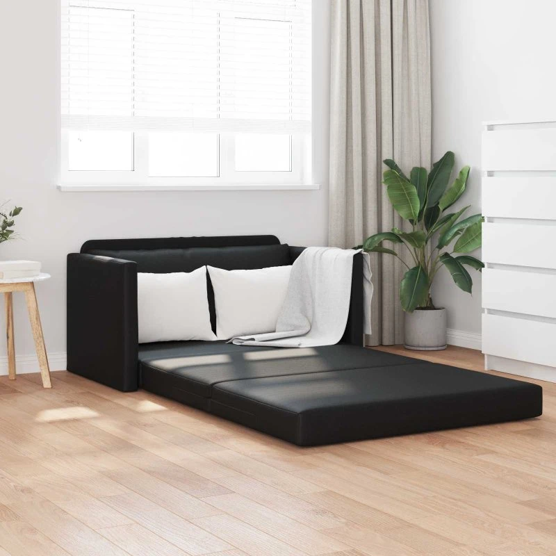 vidaXL Sovesofa Sort 124 x 71 x 78 cm Kunstlæder