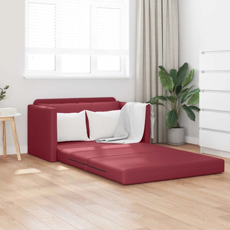vidaXL Sovesofa Vinrød 124 x 71 x 78 cm Kunstlæder