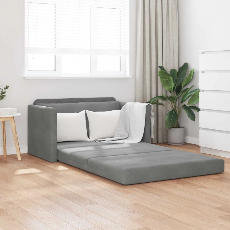 vidaXL Sovesofa Mørkegrå 124 x 71 x 78 cm Fløjl