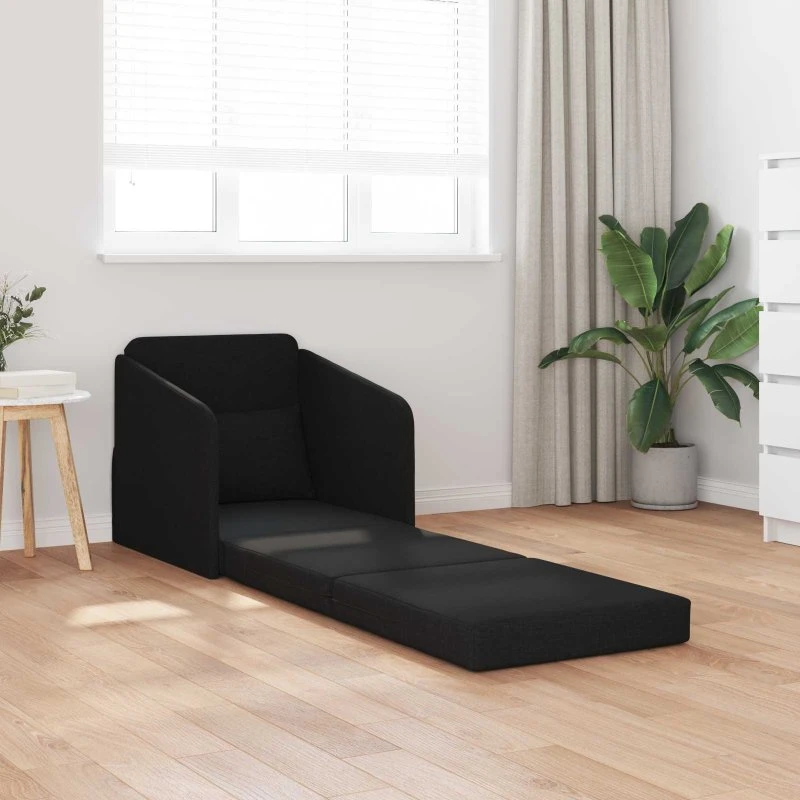 vidaXL Sovesofa Sort 65 x 80 x 83 cm Stof