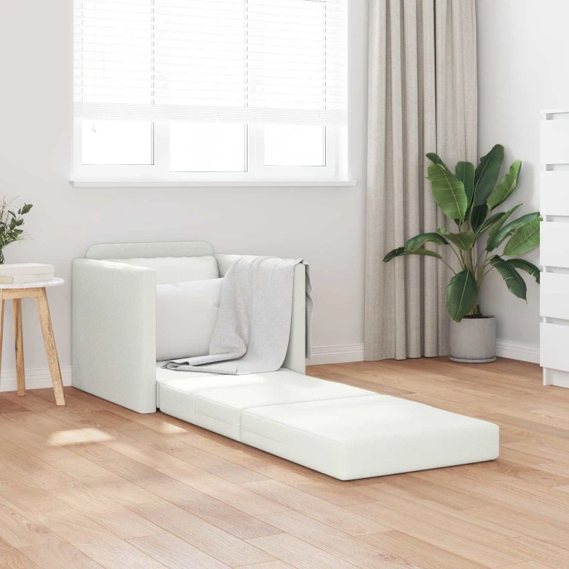 vidaXL Sovesofa 60 cm Hvid Kunstlæder