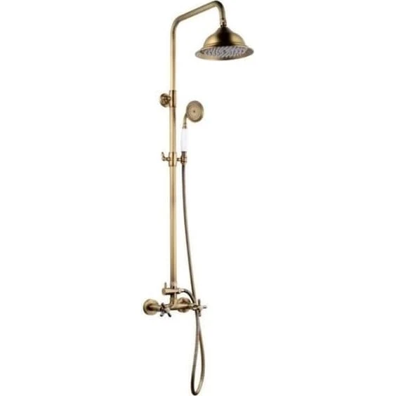 Rousseau Duschpanel Retro Bronze med Brusehoved, 205 mm