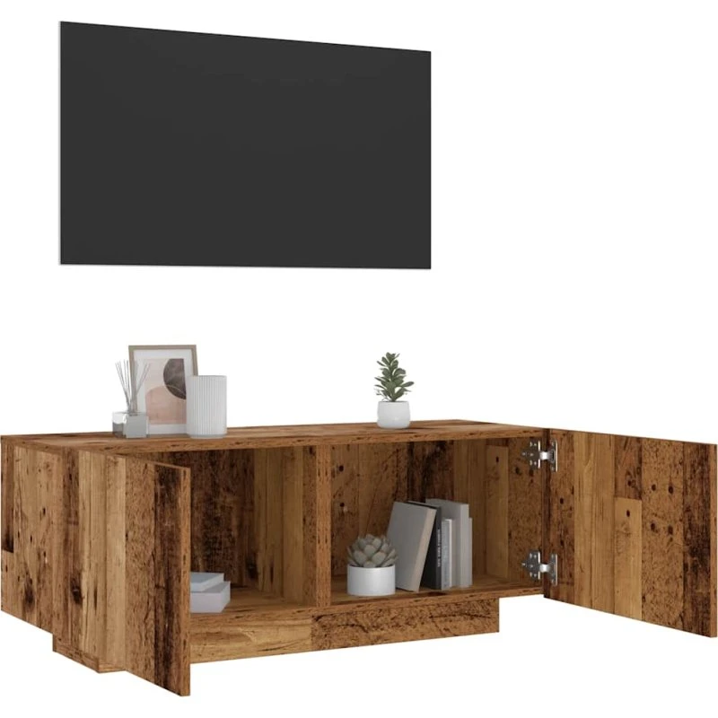 vidaXL Tv-bord 100x35x40 cm konstrueret træ, antikt træ