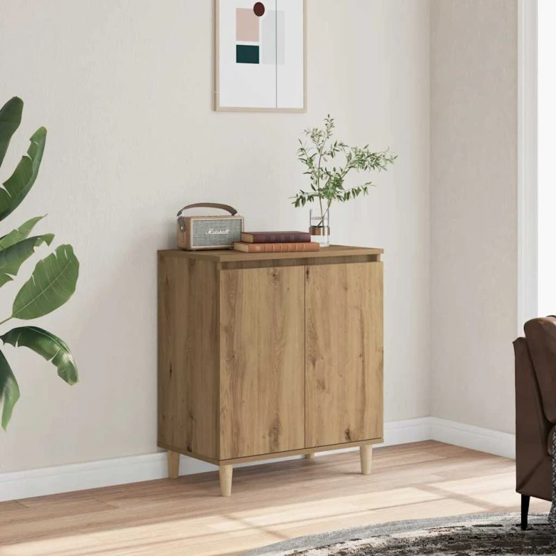vidaXL Skænk 60x35x70 cm Konstrueret Træ Egetræsfarve