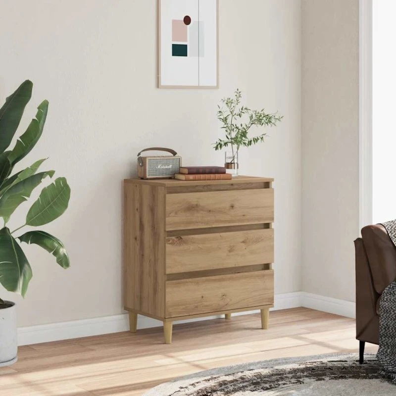 vidaXL Skænk 60x35x70 cm Konstrueret Træ, Egetræsfarve