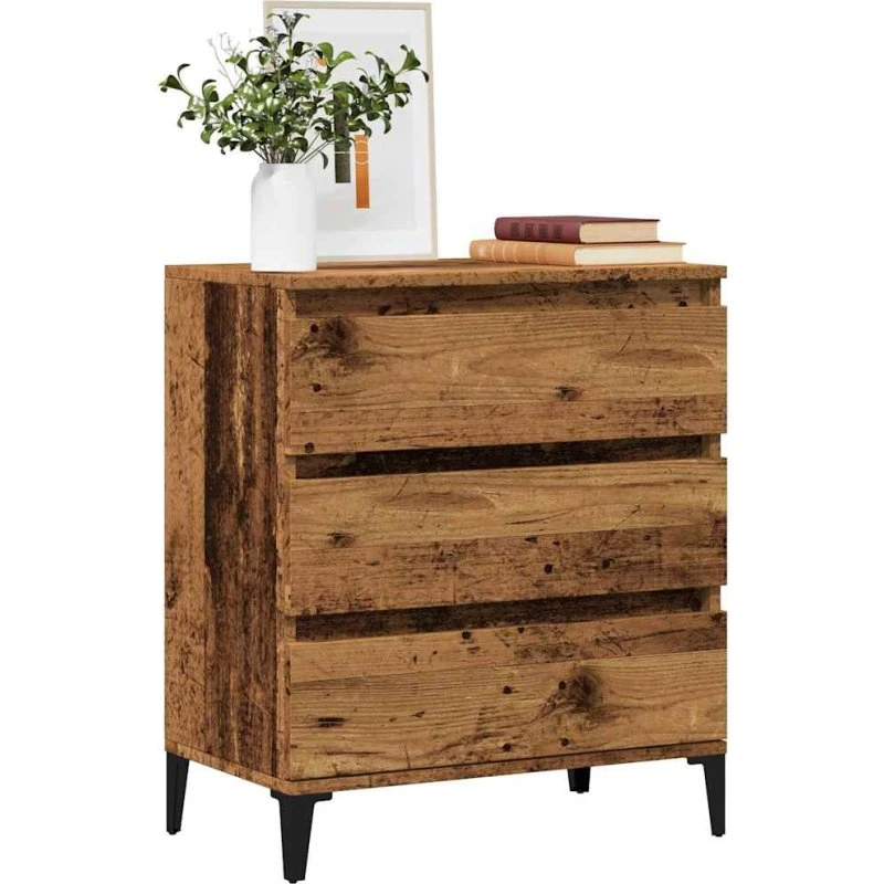 vidaXL Skænk 60x35x70 cm Konstrueret Træ Antikt Træ