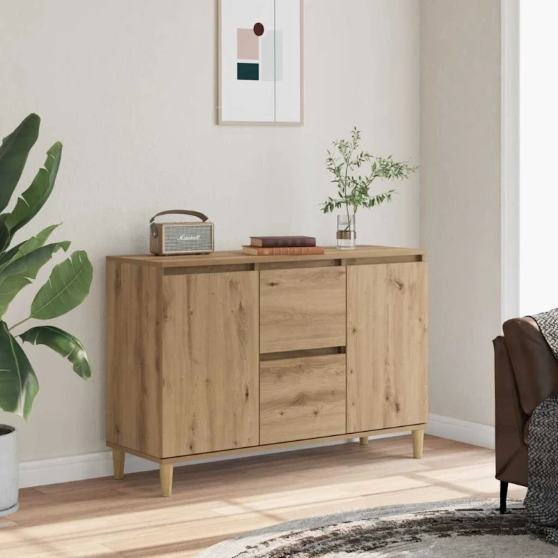 vidaXL Skænk 102x35x70 cm Konstrueret Træ Kunsteg