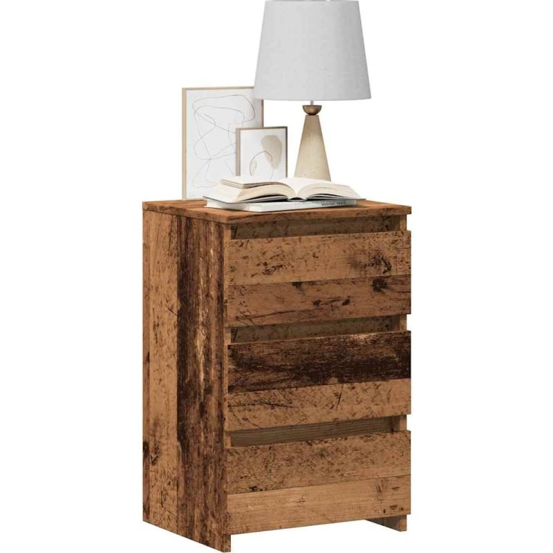 vidaXL Sengebord 40x35x62,5 cm konstrueret træ gammelt trælook