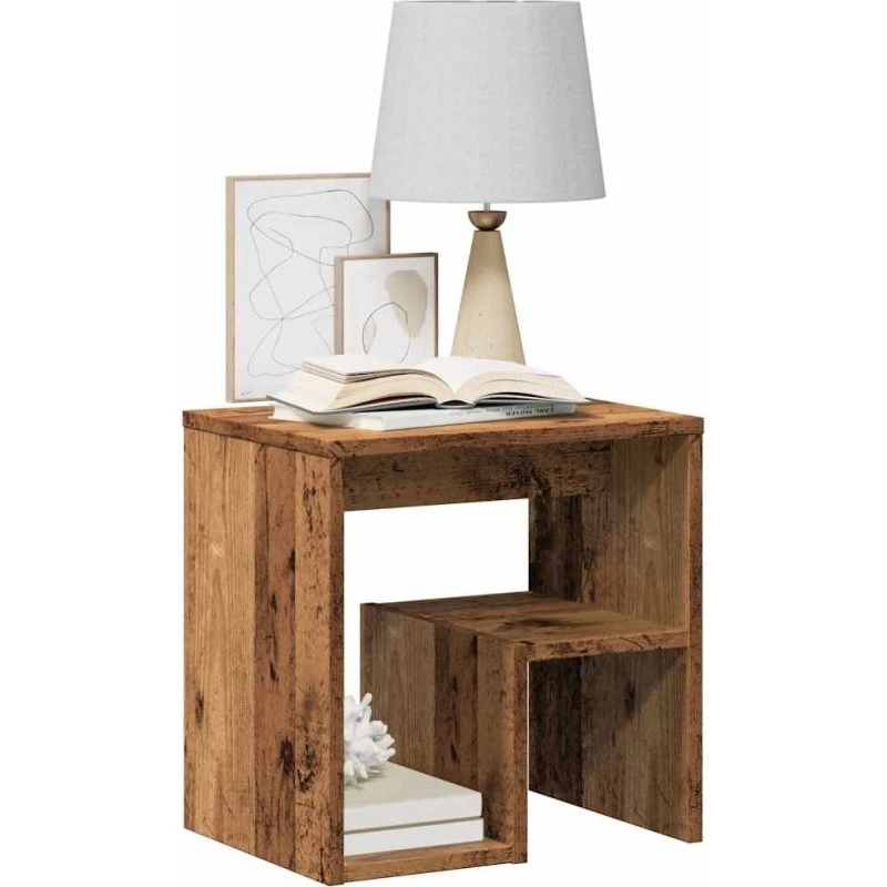 vidaXL Sengebord 40x30x40 cm Konstrueret Træ Gammelt Trælook