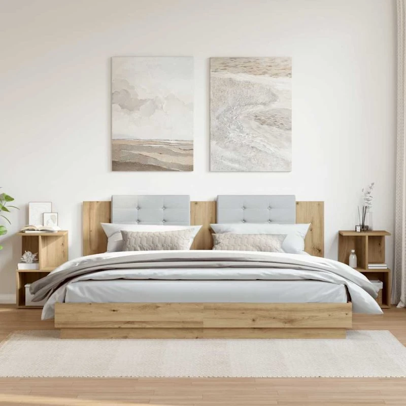 vidaXL Sengeborde 2 stk. 35x35x55 cm Konstrueret Træ