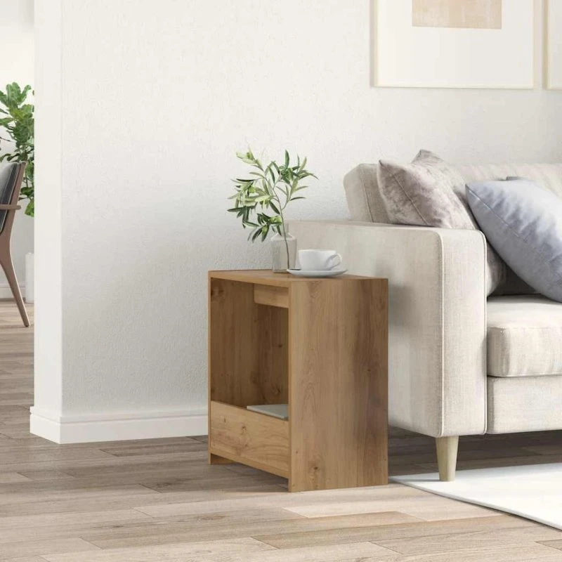 vidaXL Sidebord 50x26x50 cm i konstrueret træ, hvid