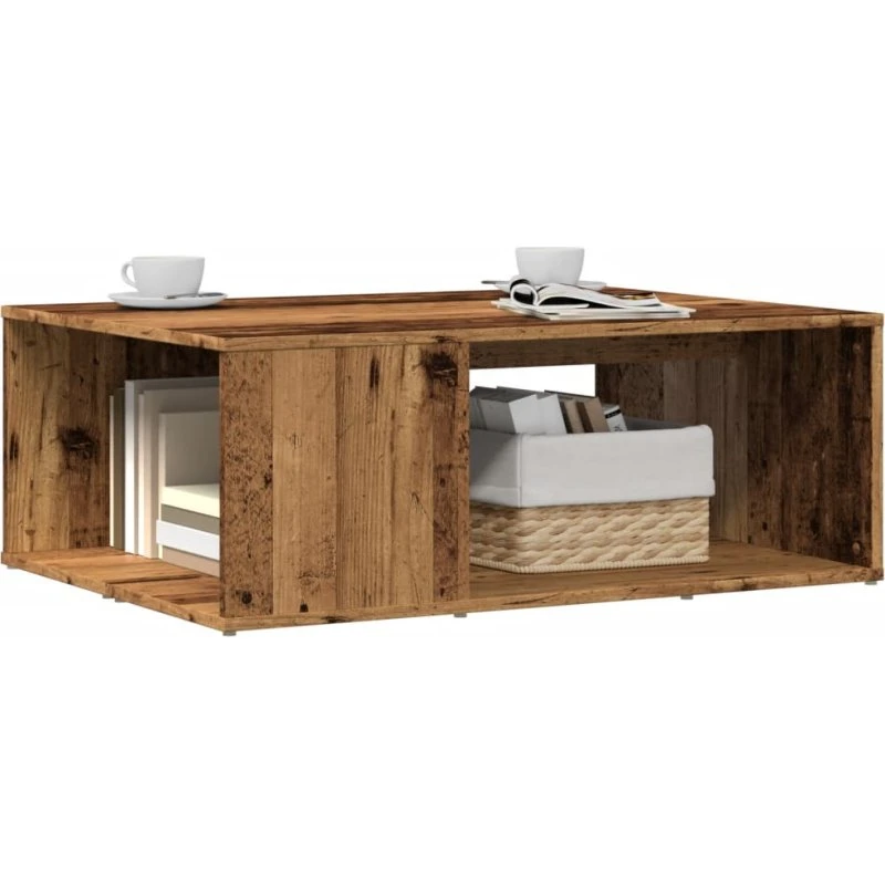 vidaXL Sofabord 90x67x33 cm Konstrueret Træ Antikt Træ