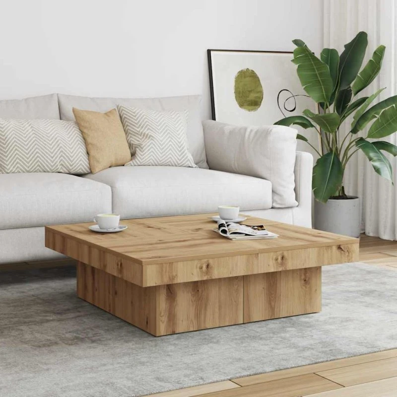 vidaXL Sofabord 90x90x28 cm i konstrueret træ, hvid