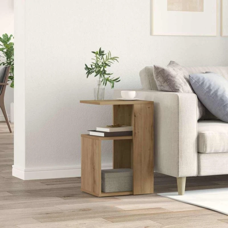 vidaXL Sidebord 36x30x56 cm i konstrueret træ, hvid