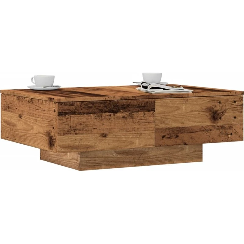 vidaXL Sofabord 90x60x31 cm Konstrueret Træ Gammelt Trælook