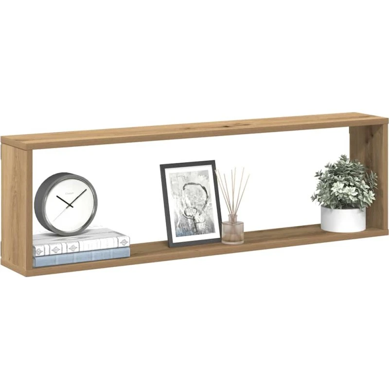 vidaXL Væghylder 4 stk. 100x15x30 cm Kubeformet Konstrueret Træ Kunsteg