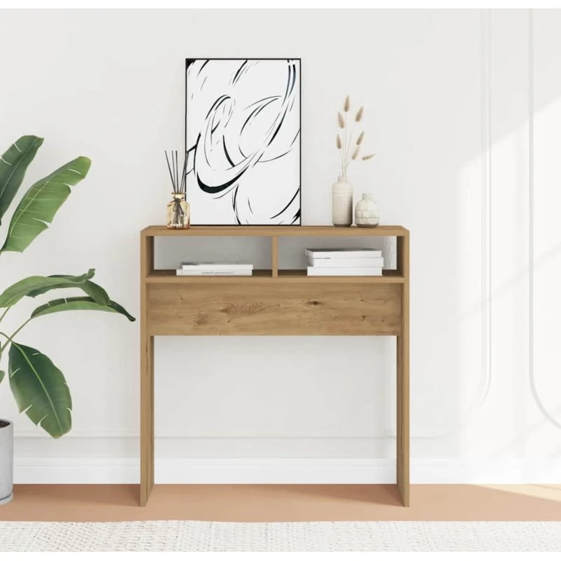 vidaXL Konsolbord 78x30x80 cm Hvid Konstrueret Træ