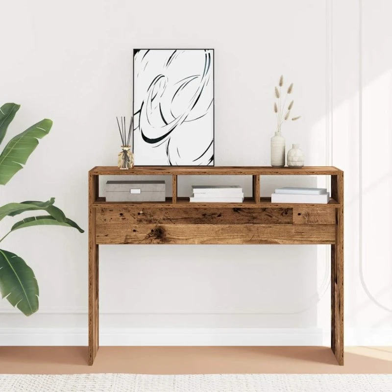 vidaXL Konsolbord 105x30x80 cm Konstrueret Træ Antikt Træ