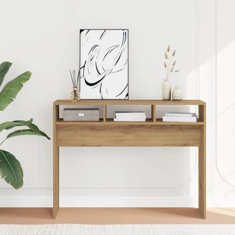 vidaXL Konsolbord 105x30x80 cm hvid konstrueret træ