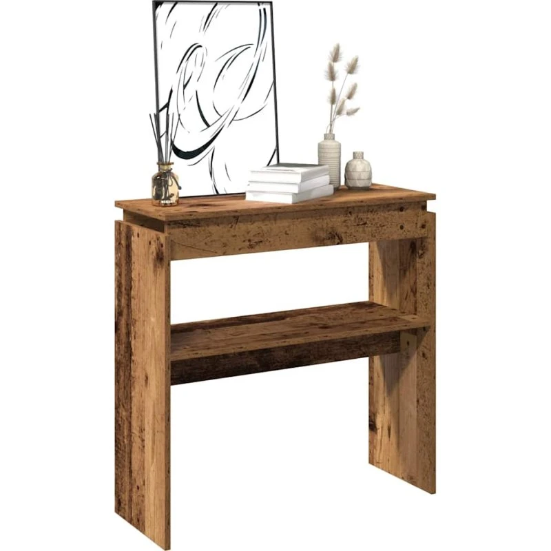 vidaXL Konsolbord 102x30x80 cm Konstrueret Træ Antikt Træ