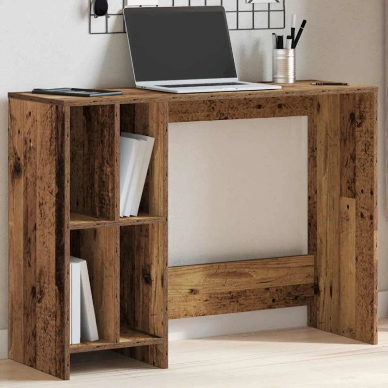 vidaXL Skrivebord 102,5x35x75 cm Konstrueret Træ Antikt Træ