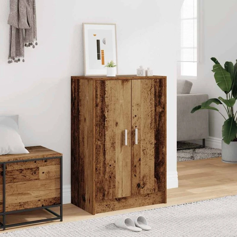 vidaXL Skoskab 60x35x92 cm Konstrueret Træ Antikt Eg