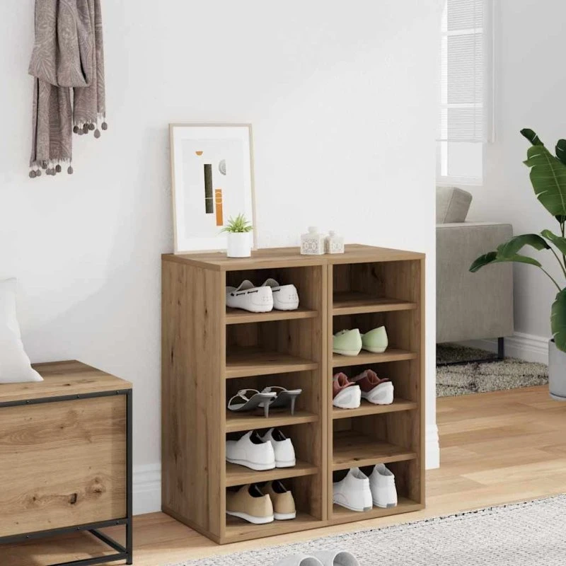 vidaXL Skoskabe 2 stk. 32x35x70 cm Konstrueret Træ Kunsteg