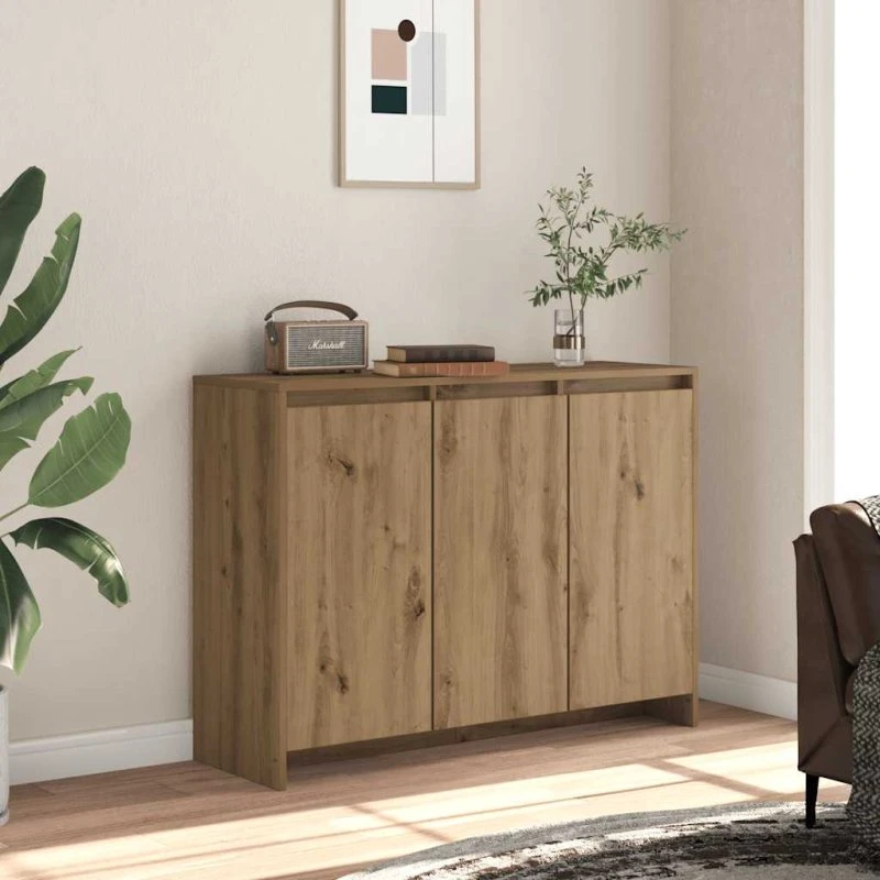 vidaXL Skænk 102x33x75 cm Konstrueret Træ Kunsteg