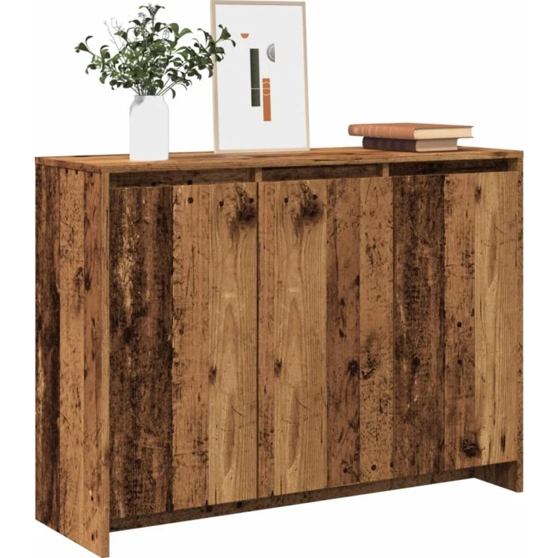 vidaXL Skænk 102x33x75 cm Konstrueret Træ Antikt Trælook
