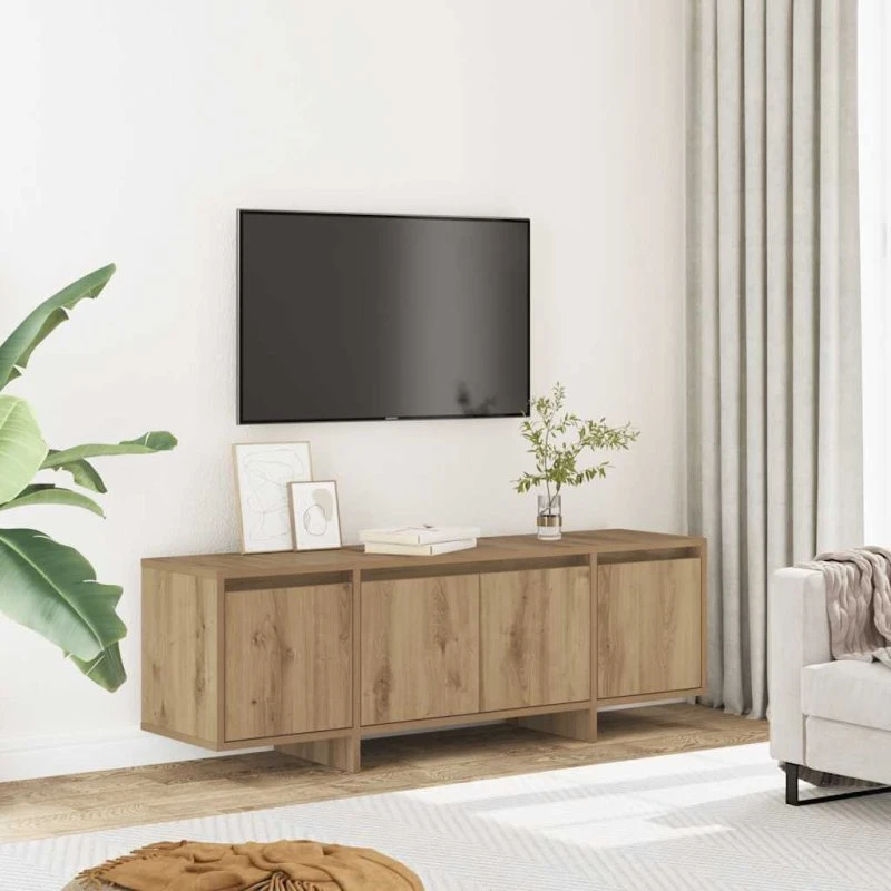 vidaXL tv-bord 120x30x40,5 cm hvid konstrueret træ kunsteg