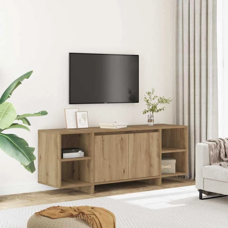 vidaXL tv-bord 130x35x50 cm konstrueret træ kunsteg