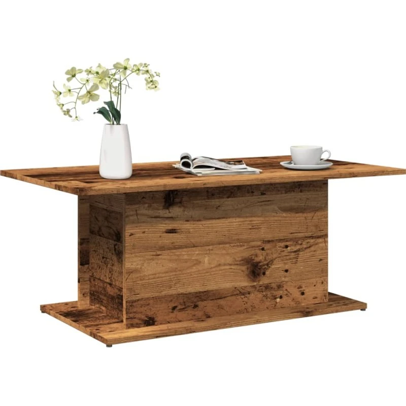 vidaXL Sofabord 102x55,5x40 cm Konstrueret Træ Antikt Trælook