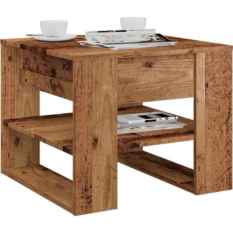 vidaXL Sofabord 55,5x55x45 cm Konstrueret Træ Antikt Træ