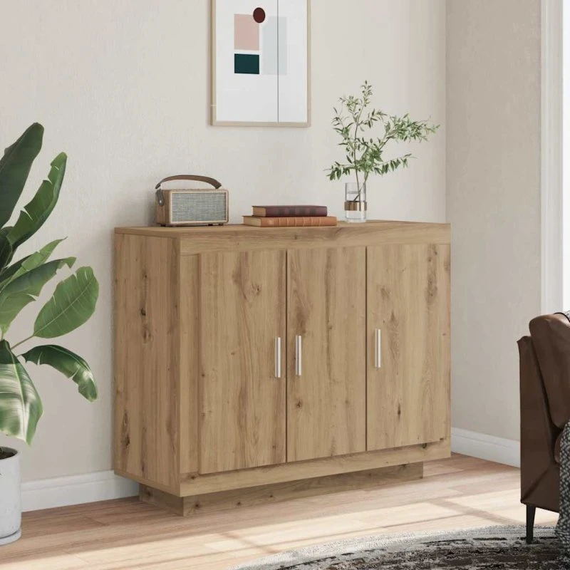 vidaXL Skænk 92x35x75 cm Konstrueret Træ Hvid