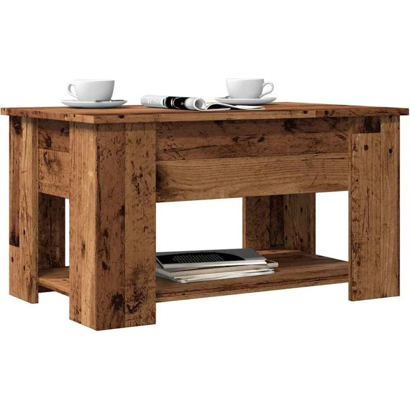 vidaXL Sofabord 79x49x41 cm Konstrueret Træ Gammelt Trælook