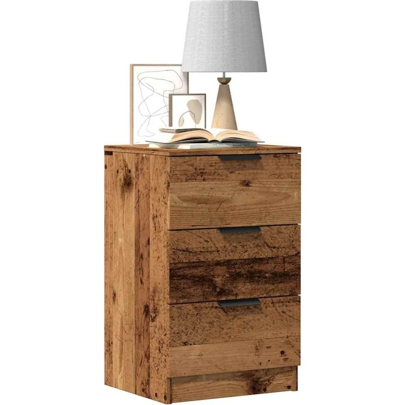 vidaXL Sengebord 40x36x65 cm Konstrueret Træ Gammelt Trælook