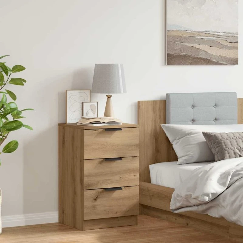 vidaXL Sengebord 40x36x65 cm konstrueret træ, hvid