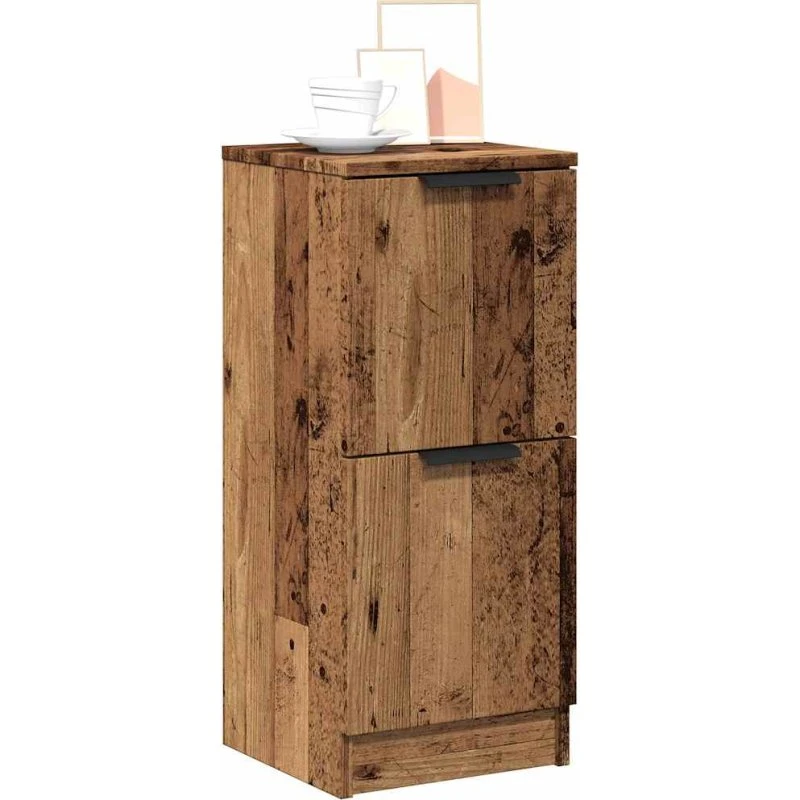 vidaXL Skænke 2 stk. 30x30x70 cm Konstrueret Træ Antikt Træ