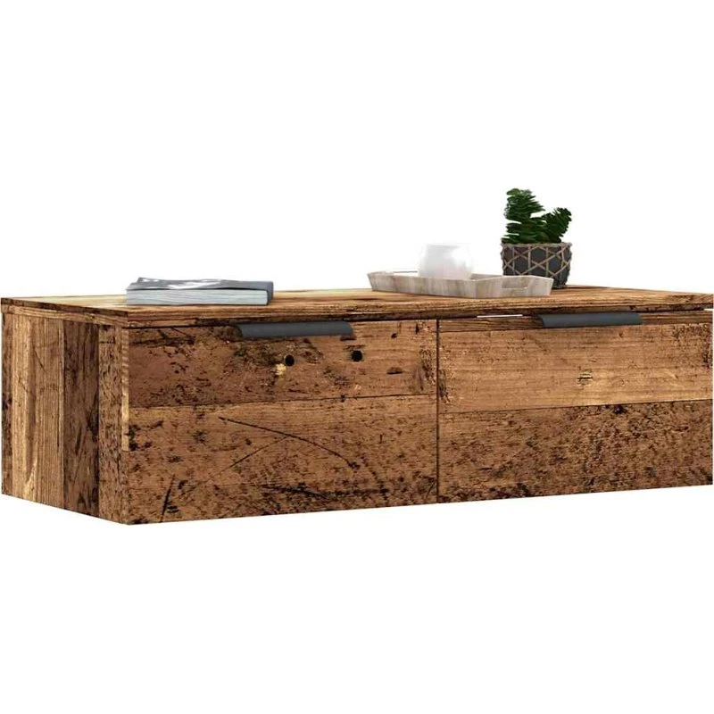 vidaXL Vægskab 68x30x20 cm Konstrueret Træ Antikt Eg